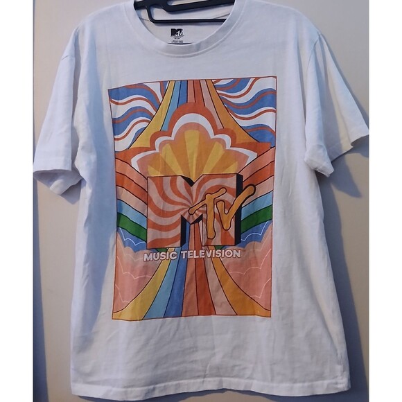 MTV Other - MTV Graphic T Shirt Large Retro Psychedelic Logo Off White Music Television